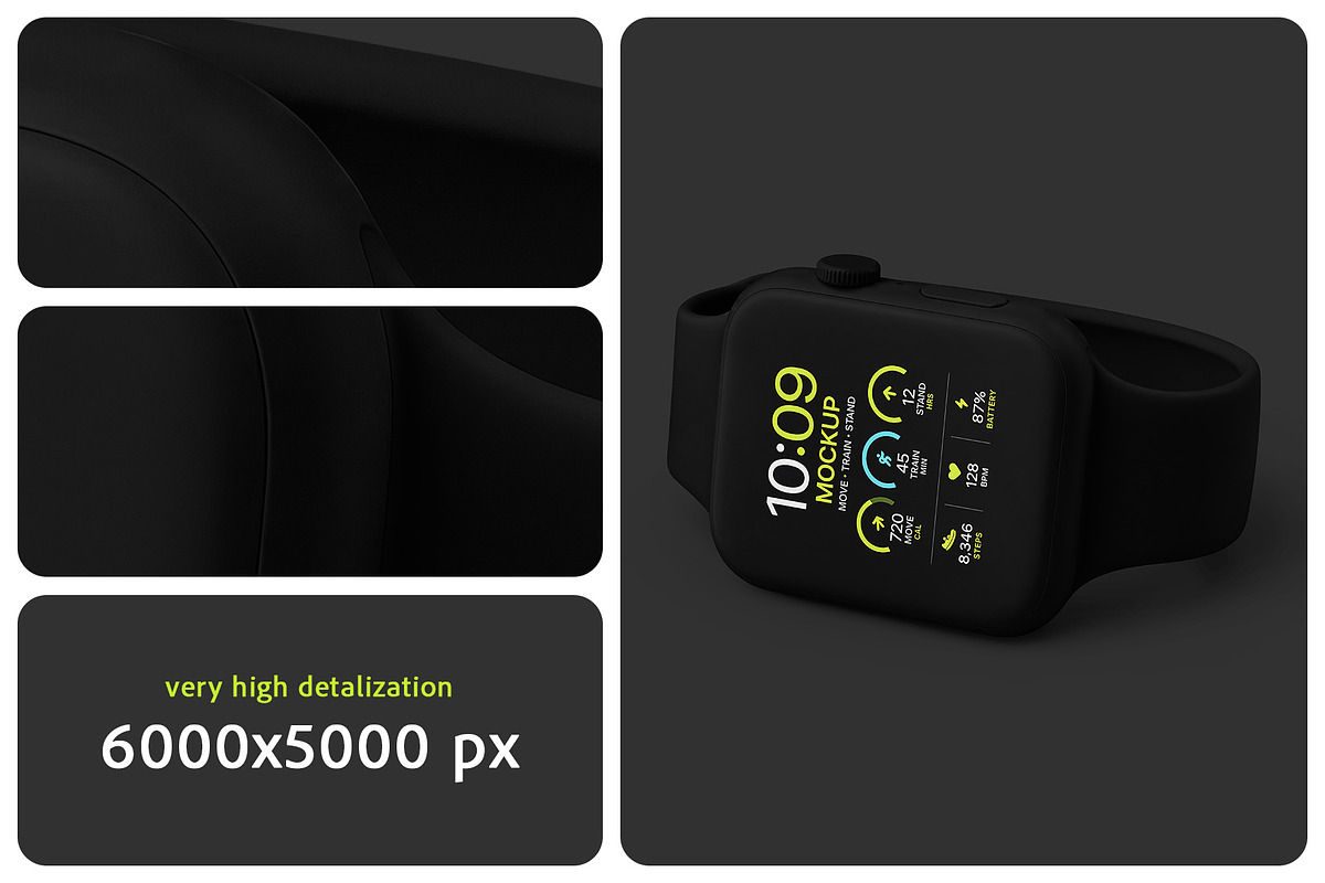 Clay Apple Watch Mockup Set, a Wearable Device Mockup by Country4k (Photo 3 of 4)