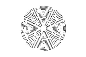 Circuit board circle frame, a Technology Illustration by Things for designers