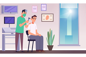 Deaf people. Medical conceptual, a Healthcare Illustration by Onyx