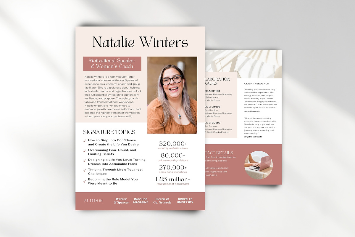 Speaker Sheet Template Canva preview 3