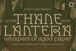 Thane Lantera - Old Press Print, a Serif Font by Setara Langit CreativeStd