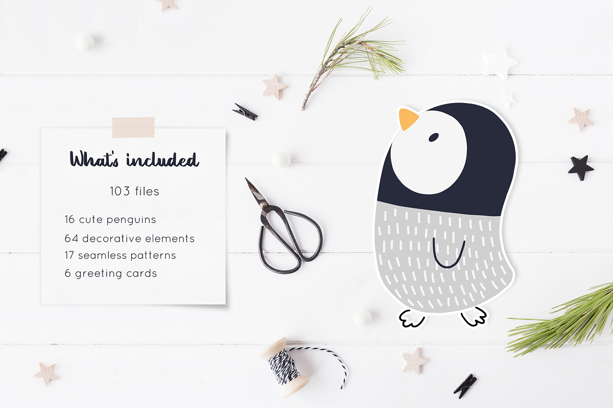 Penguins.Christmas collection, an Animal Illustration by AfonshinaArt (Photo 2 of 9)