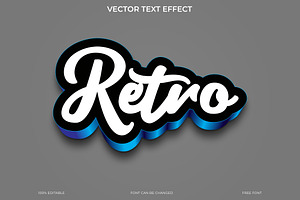 Retro Script 3D Text Effect EPS