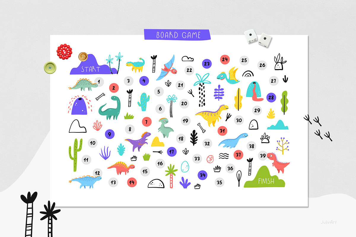 Dinosaurs Clipart Set, an Animal Illustration by JuliyArt (Photo 6 of 11)