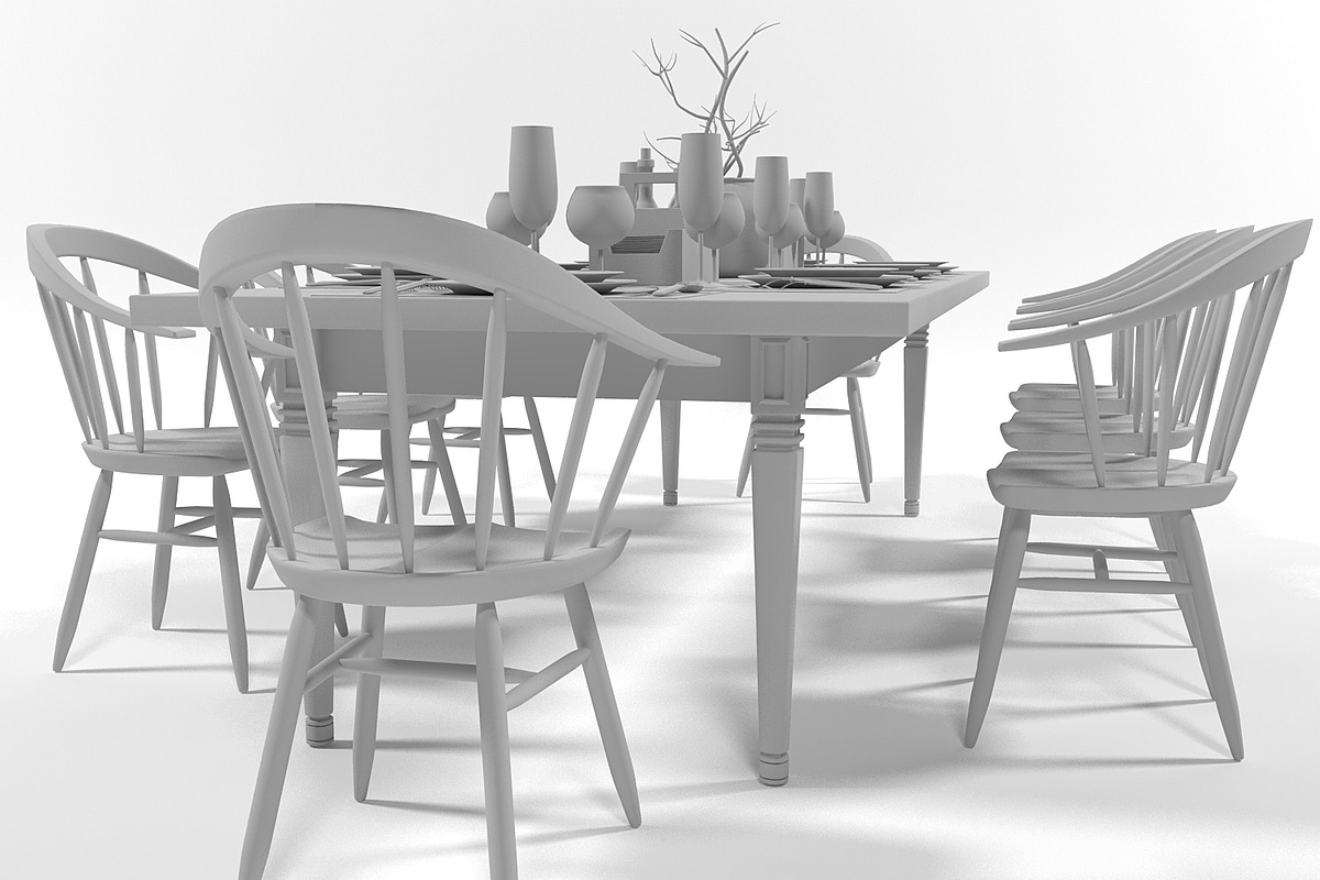 Dining furniture set 1403, a Furniture 3D Model by inDahouze (Photo 10 of 10)