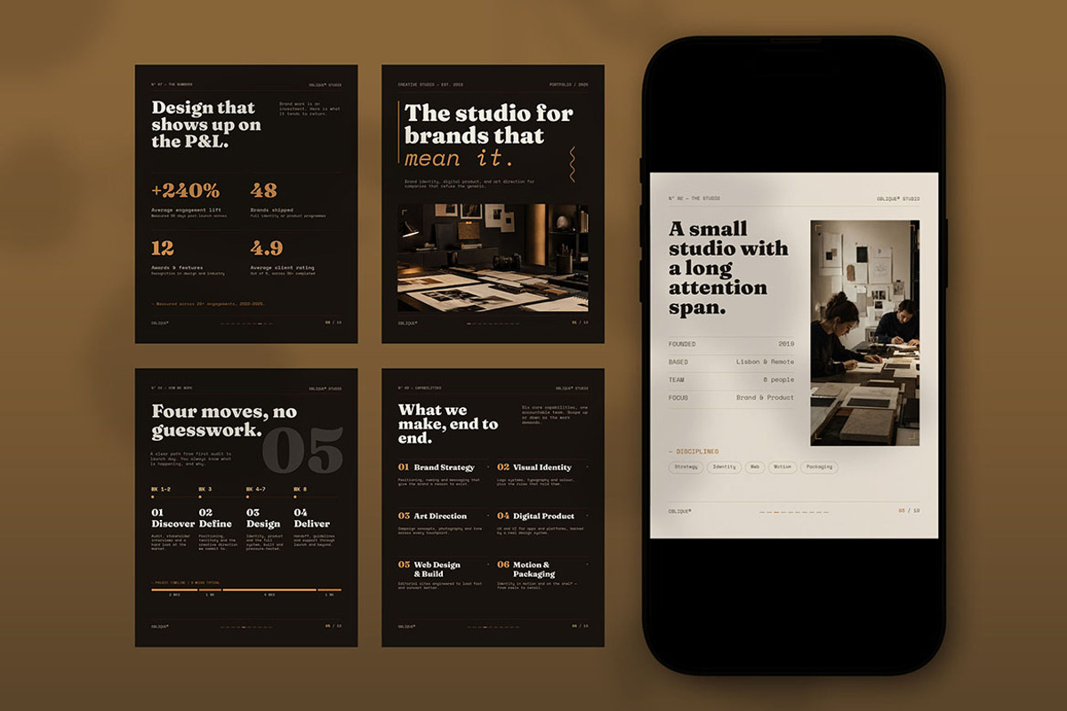 Oblique Portfolio Instagram Post, a Social Media Template by Pitchlook.Studio (Photo 3 of 3)