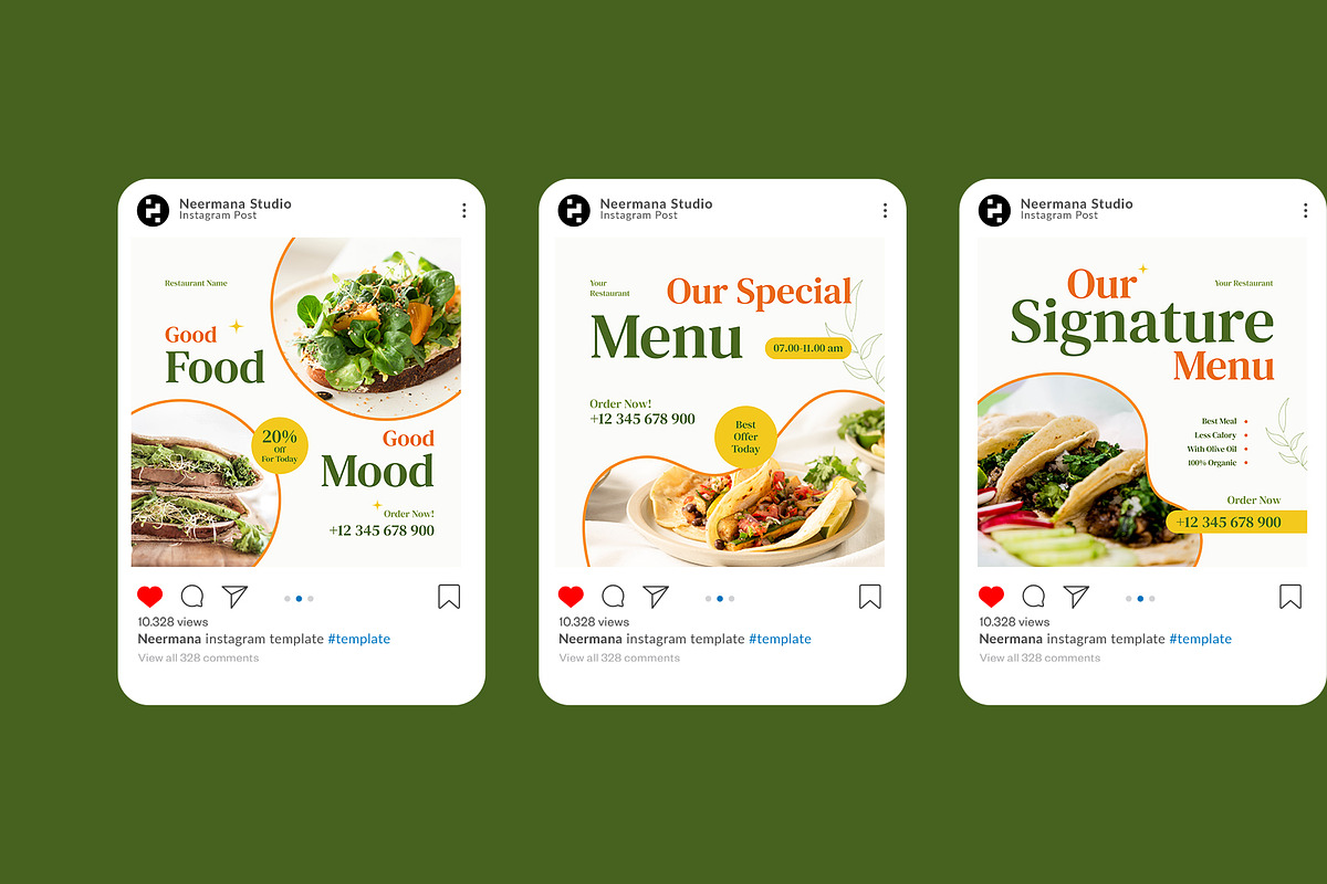 Vegan Instagram Post, a Social Media Template by Neermana (Photo 3 of 4)