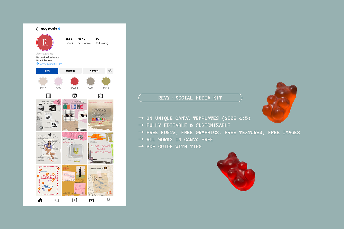 REVY Social Media Kit, a Social Media Template by rainbojelia (Photo 2 of 18)
