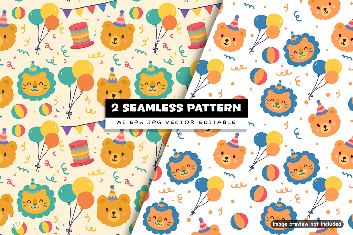 2 Bear Birthday - Pattern Background, a Pattern Graphic by NOX Labs