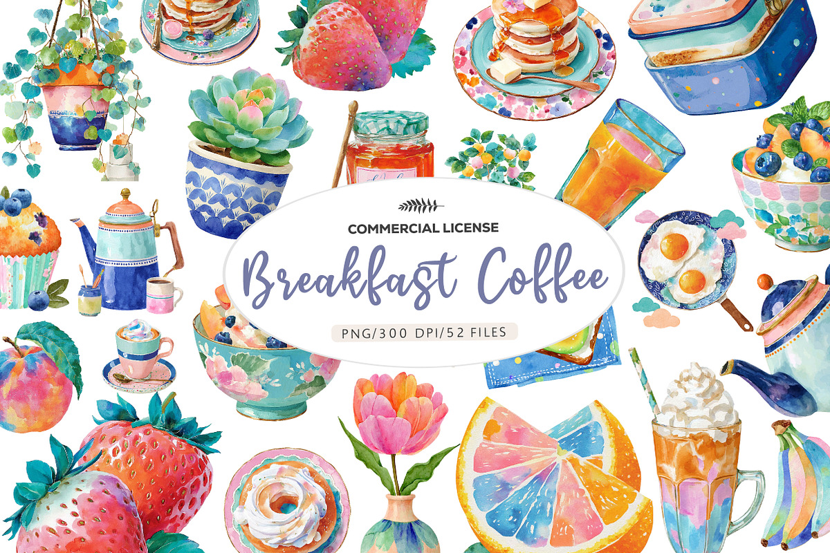 Breakfast Coffee Clipart, an Illustration by CreationArt (Photo 1 of 5)
