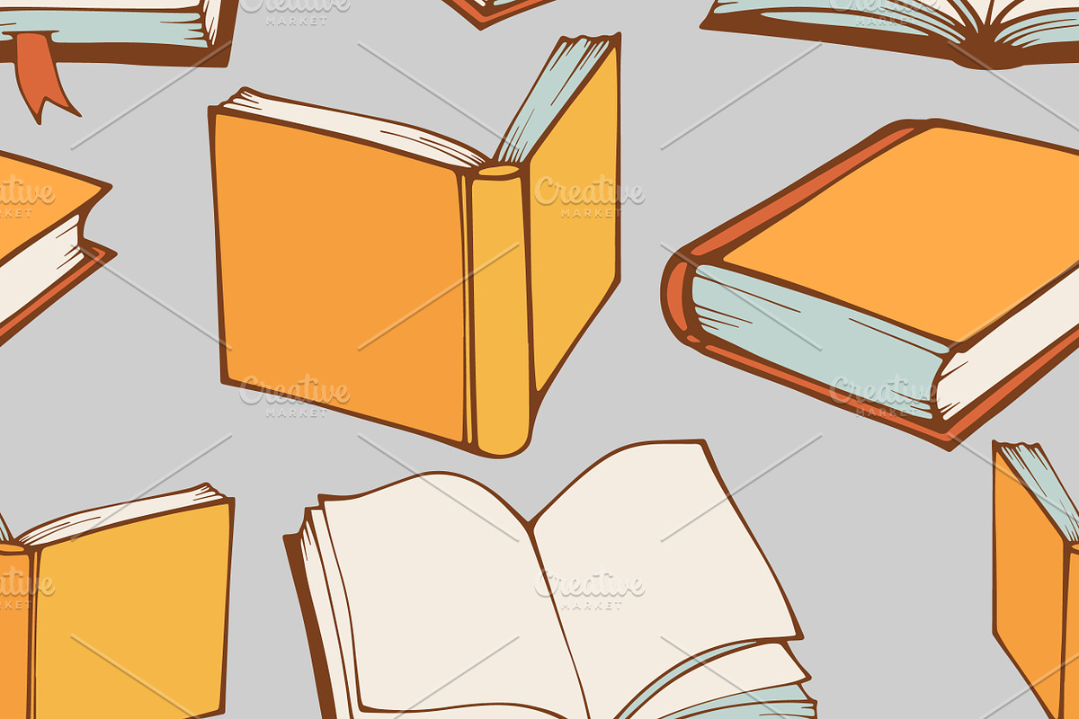 Books seamless pattern, a Pattern Graphic by IreneArt illustrations (Photo 7 of 9)