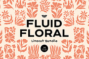 Fluid Floral Linocut Bundle, an Illustration by ClayStudio (Thumbnail 1 of 8)