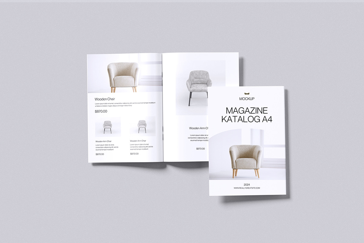 Realistic A4 magazine Mockup, a Books & Magazine Mockup by Pikachudesign