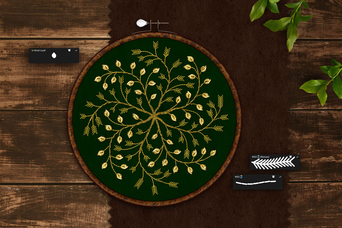 Embroidery Art Brushes For Procreate, a Brush Add-On by bokettori (Photo 30 of 42)