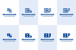 Letters BS BT BU BV Monogram Logo