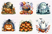 Watercolor Cute Halloween Clipart, an Illustration by CreationArt (Thumbnail 5 of 6)