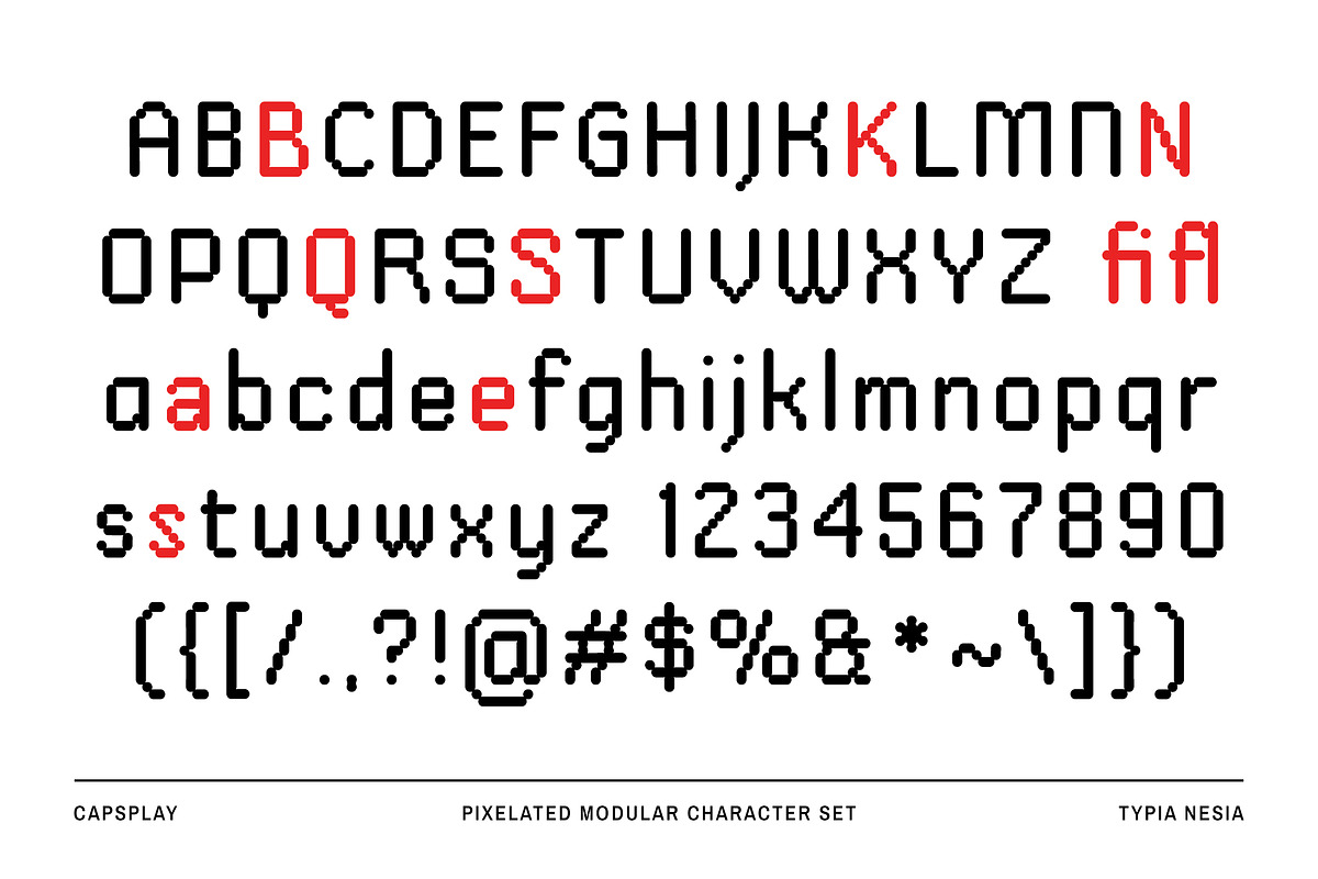 Capsplay -  Futuristic Dot Pixel, a Sans Serif Font by Typia Nesia (Photo 2 of 14)