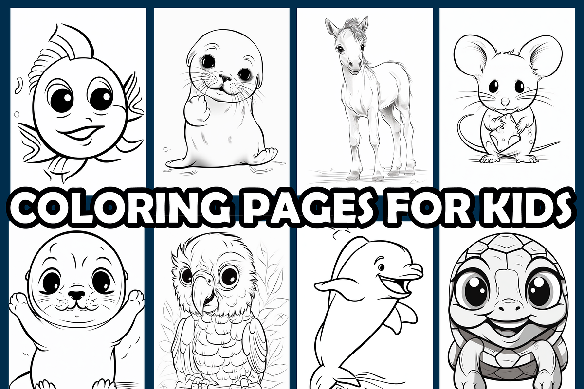 Cute Animal Coloring Pages For Kids, an Animal Illustration by maggiesar (Photo 3 of 4)