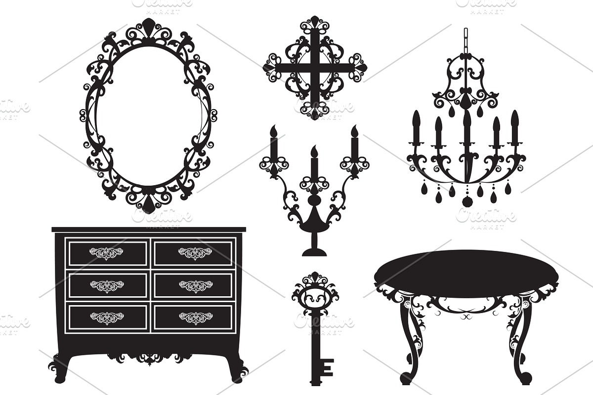 Baroque interior set, a Decorative Illustration by El Design (Photo 1 of 3)