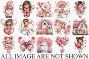 Watercolor Valentine Fairy Clipart, an Illustration by Canvas Craft (Thumbnail 3 of 6)