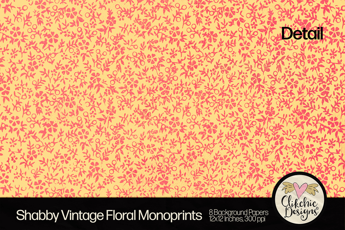Shabby Vintage Floral Backgrounds, a Texture Graphic by Clikchic Designs (Photo 10 of 10)
