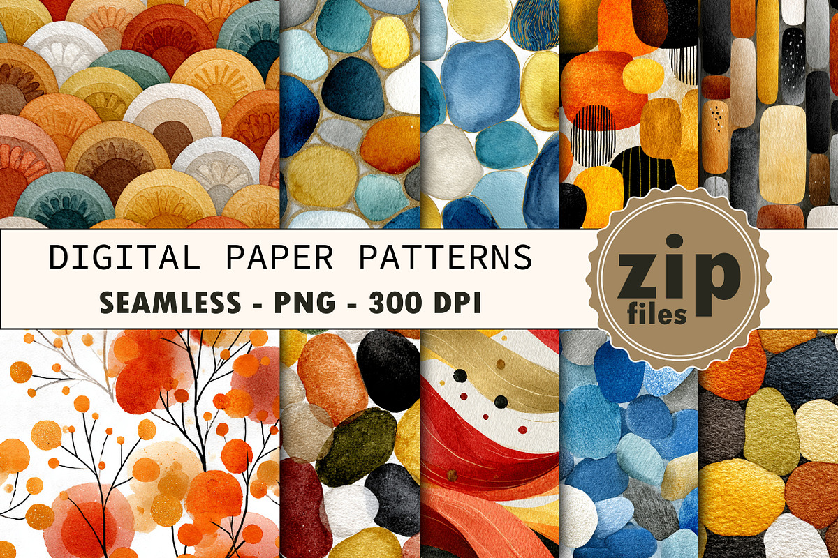 Autumn Abstract Seamless Pattern, a Texture Graphic by CitraGraphics (Photo 1 of 7)