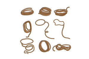 Lasso Set Cartoon Vector