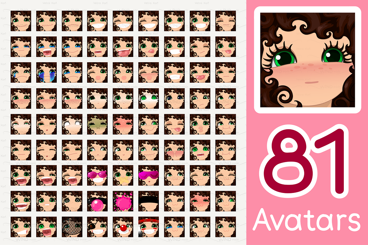 vector Avatars Pack 81, an Emoji Icon by WINDmade (Photo 3 of 5)
