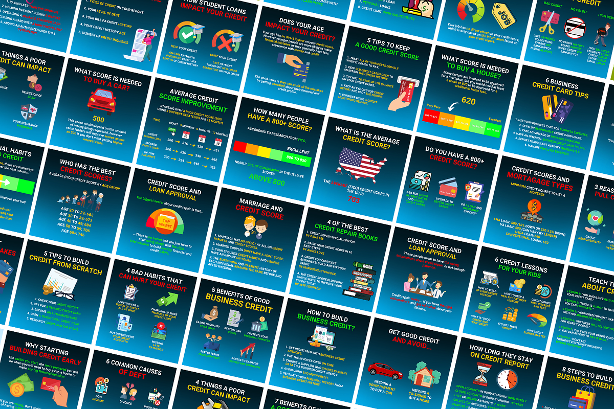 Credit Repair Infographic Templates preview 3