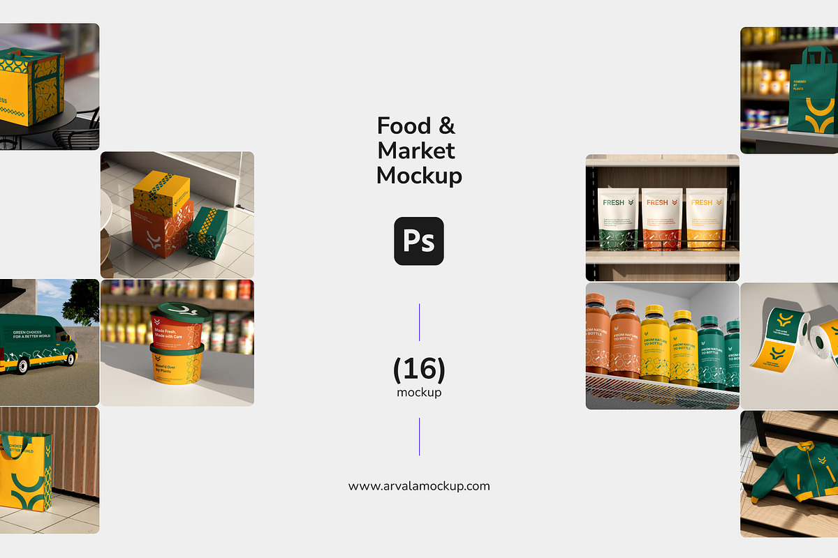Food & Market Branding Mockup Set, a Packaging Mockup by Arvalamockup (Photo 10 of 10)
