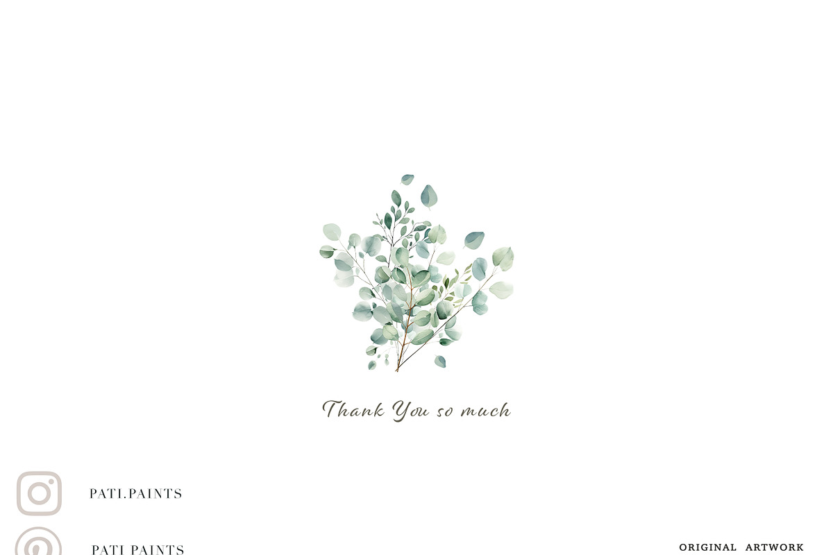 Eucalyptus Watercolor Collection, an Object Illustration by Pati Paints (Photo 11 of 11)