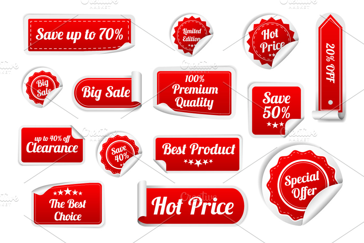 Big Sale Stickers with Curled Edge, a Templates & Theme by Tori Design (Photo 2 of 2)
