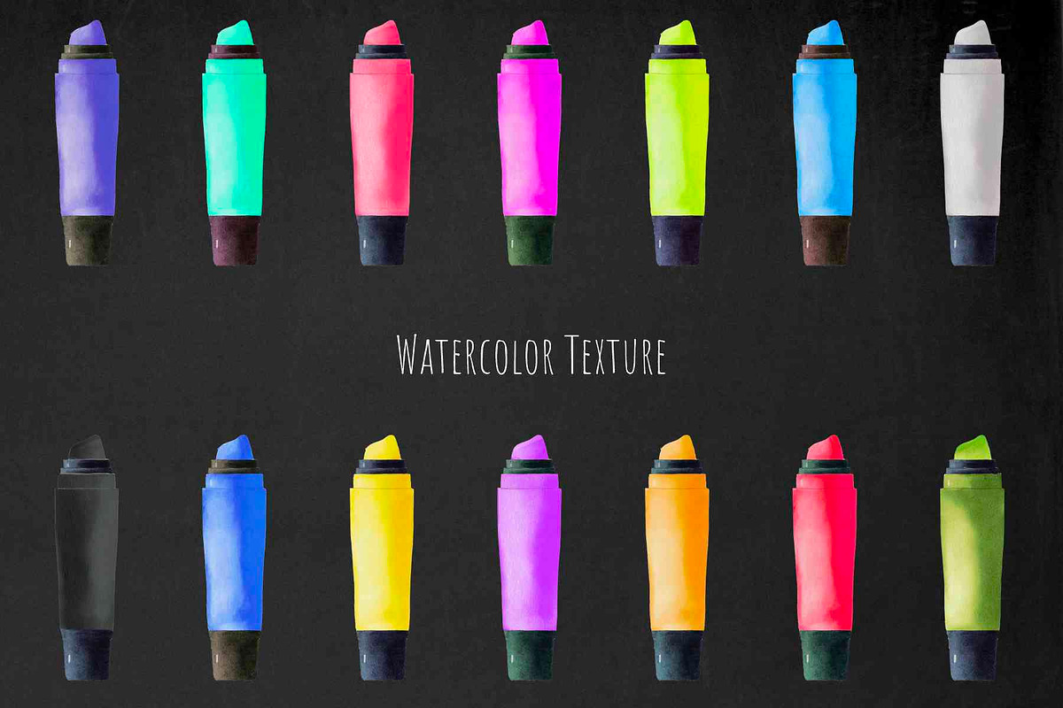Colored highlighters clipart 14 PNG, an Object Illustration by Art and Funny (Photo 3 of 3)