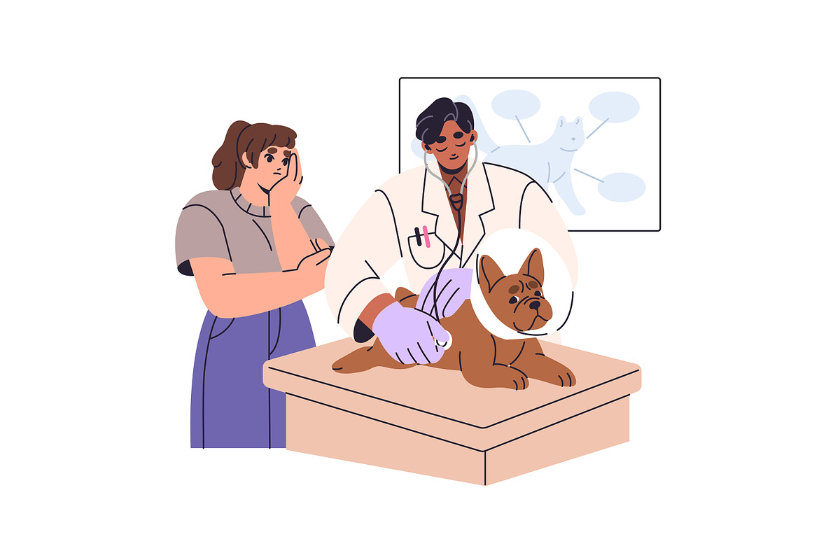 Pet owners with cute cats, dogs set, an Animal Illustration by PaperTrident (Photo 8 of 9)