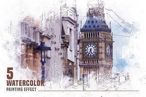 Urban Watercolor Photoshop Effect, a Brushes & More by INTENTFX
