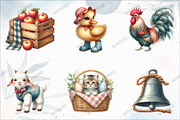 Watercolor Cute Little Farm Clipart, a Graphic by designcity5 (Thumbnail 3 of 5)