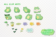 Cute Frog Clipart Watercolor Style, an Animal Illustration by creationsbyapuruh (Thumbnail 2 of 5)
