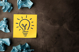 Idea, Innovation and Creativity Concept. a Light Bulb Handdrawn, a Photo by salmon.black