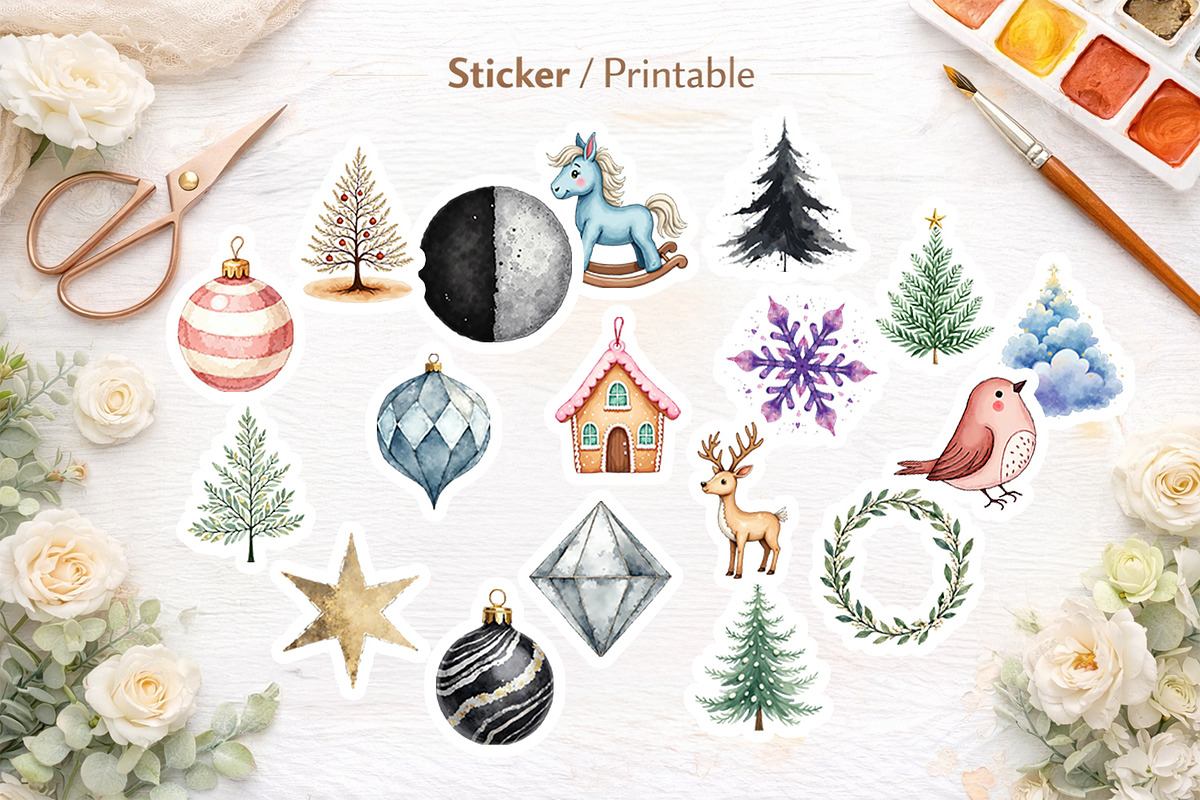Modern Minimalist Christmas Clipart, an Illustration by Artnoy (Photo 7 of 8)