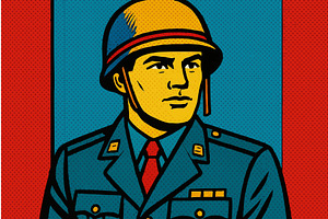 military soldier in uniform vector, an Illustration by AlexArt