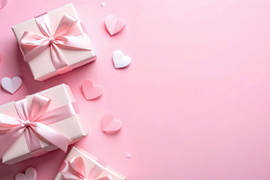 Pink gift boxes with ribbons and hearts, a Holiday Photo by Davizro's Market