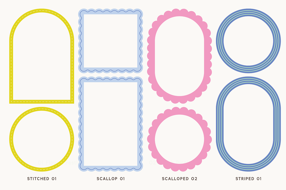 Pastel Pop Frames & Labels, a Graphic by cassi has hobbies (Photo 3 of 9)