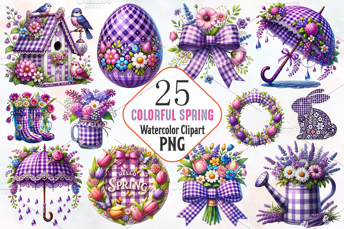 colorful spring clipart, a Seasonal Illustration by RobertsArt (Photo 1 of 7)