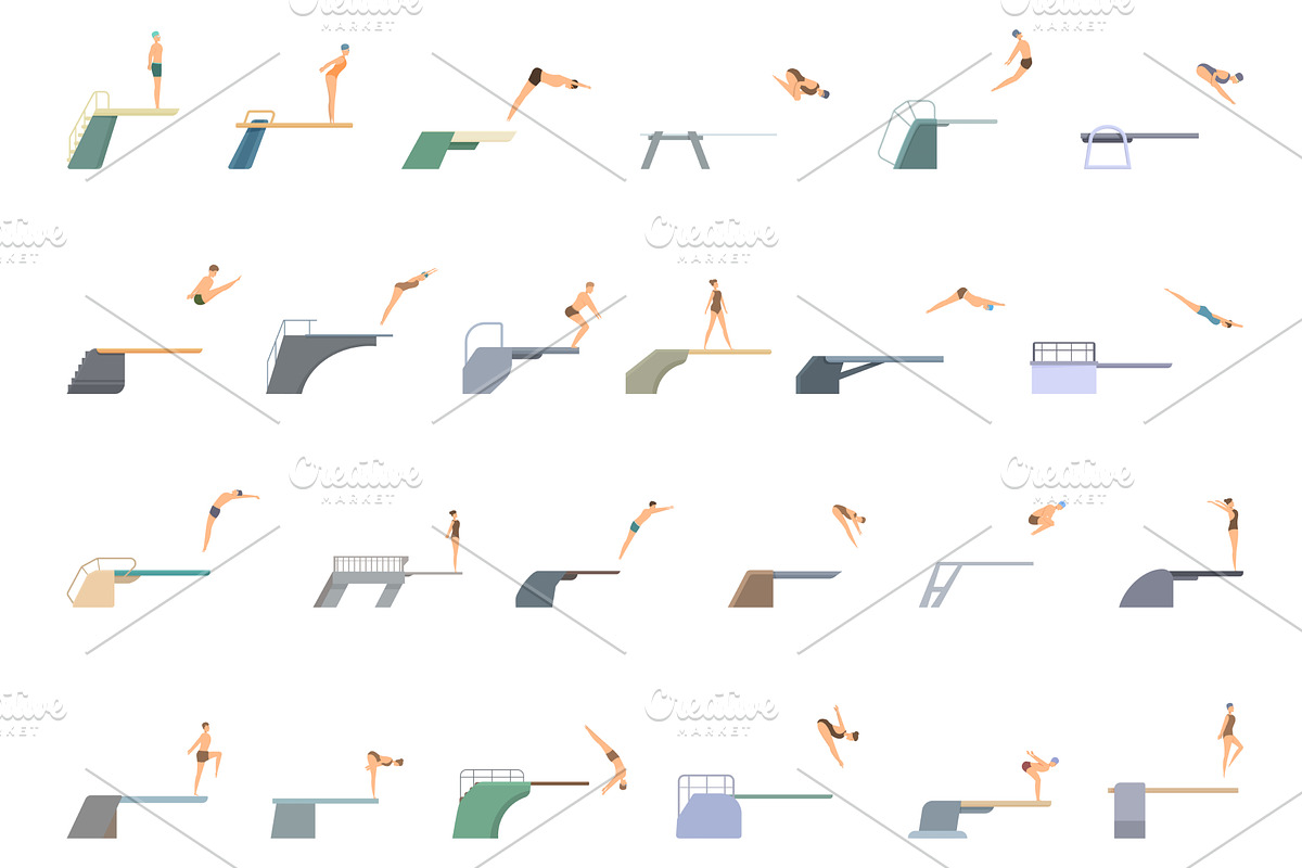 Jumping from the springboard into, a Sport Illustration by Ylivdesign