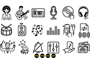 Modern Music Icon Set Svg, an Illustration by designvectx (Thumbnail 3 of 3)