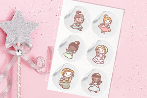 Cute Princesses Procreate Stamps