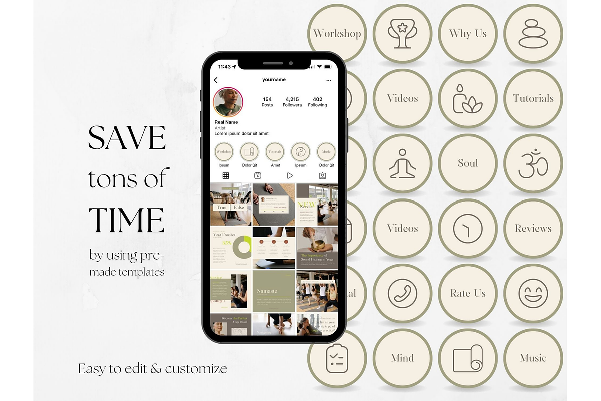 100 Yoga Story Highlight Covers, a Social Media Template by PatternLab. (Photo 3 of 9)