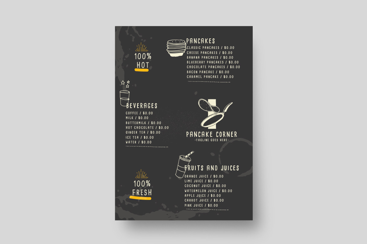 Pancake corner - Menu Template, a Flyer Template by Igor Maric (Photo 2 of 3)