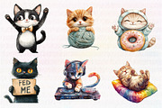 Funny Cat Clipart, Quirky Cat, an Illustration by CreationArt (Thumbnail 4 of 5)