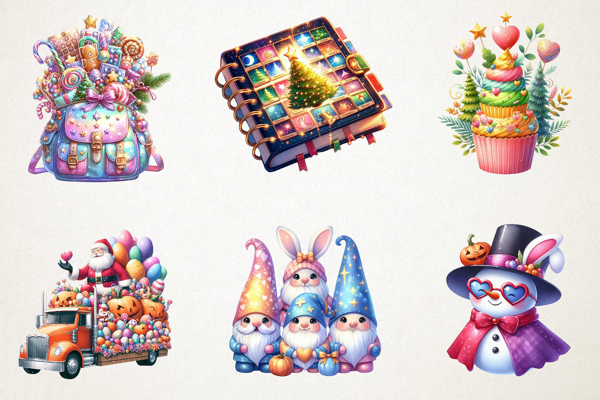 All-in-One Seasonal Holiday Clipart, an Illustration by RobertsArt (Photo 5 of 7)